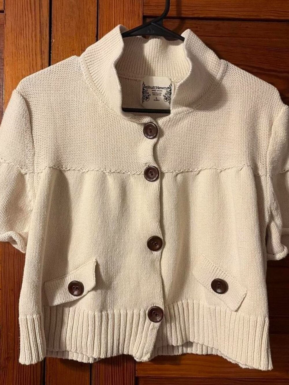Women's Cream and White Cardigan